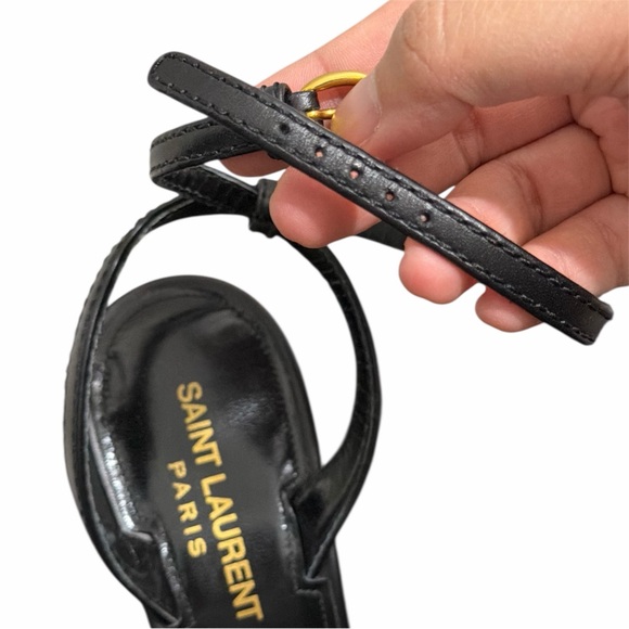 Authentic Saint Laurent Maillon 95 Sandal – Black Leather 36.5 EU - Picture 7 of 10